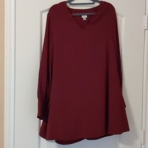 Burgundy long sleeve deess